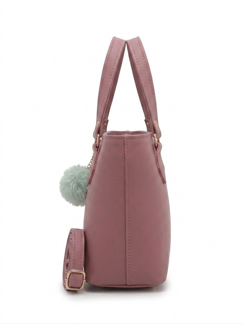 Dusty Rose Top-Handle Satchel Bag