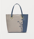 Women Shoulder Bag-Creme & Blue
